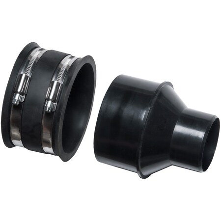 Powertec 4 in. to 2-1/2 in. Reducer and 4 in. Dust Control Flex Cuff with Hose Clamps 70322